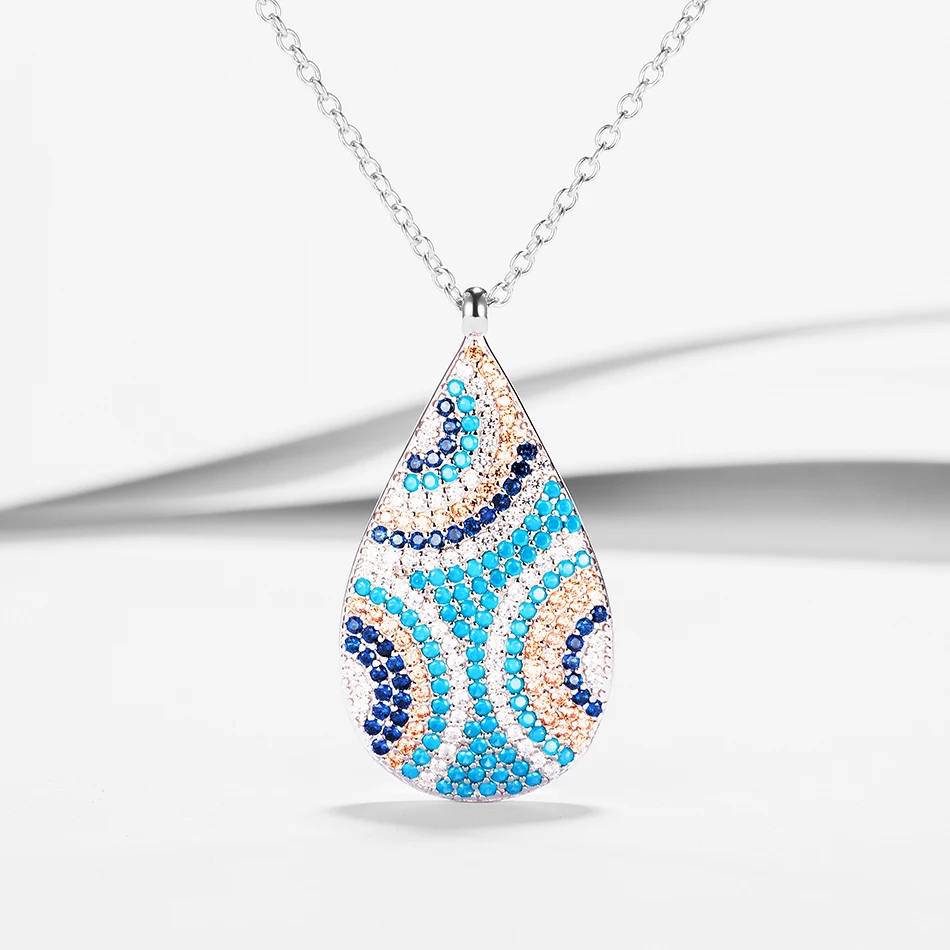 High Quality Real 925 Sterling Silver Necklace With CZ Blue Eye Pendants Necklaces Fit Women Fashion Jewelry Gift
High Quality Real 925 Sterling Silver Necklace With CZ Blue Eye Pendants Necklaces Fit Women Fashion Jewelry Gift
