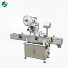 Automatic desktop vertical flat bottle labeling machine for bottle top surface