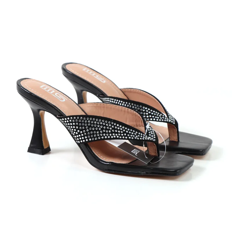 2021 new style fashion rhinestone sexy Ladies flat-heeled women slippers summer chunky heels for women, As picture
2021 new style fashion rhinestone sexy Ladies flat-heeled women slippers summer chunky heels for women, As picture
