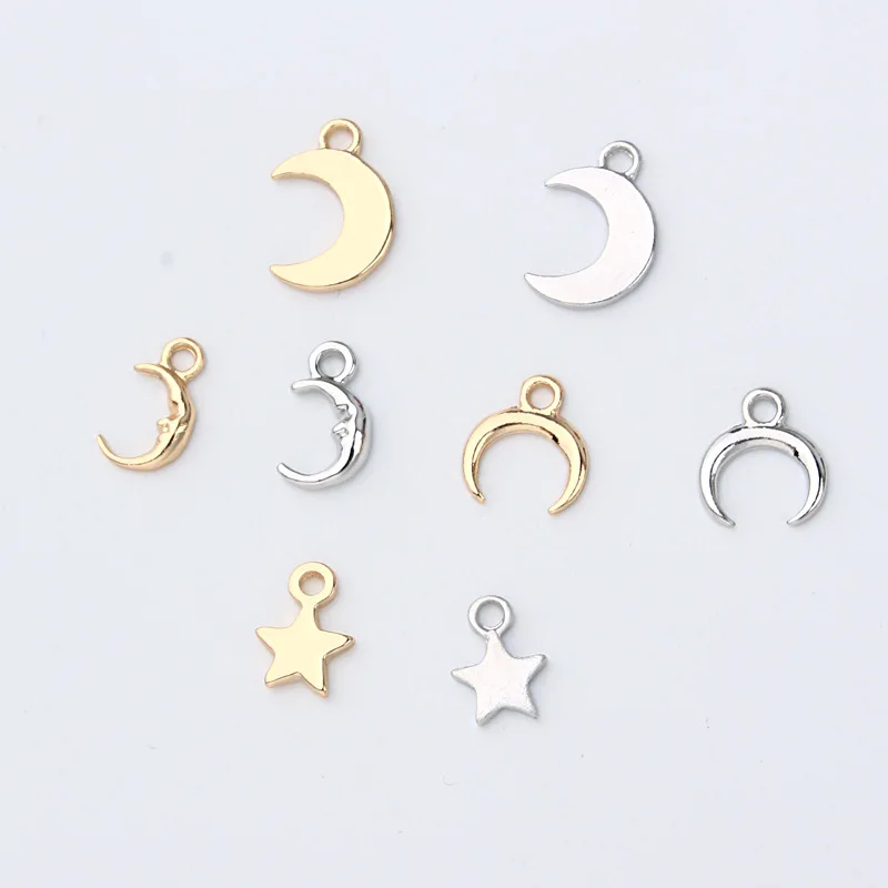 Hot selling fashion jewelry accessories gold silver star charm moon DIY necklace pendant, Picture
Hot selling fashion jewelry accessories gold silver star charm moon DIY necklace pendant, Picture
