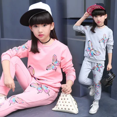 Cartoon fashion spring and autumn clothing casual Korean sportswear long-sleeved sweater girl butterfly clothes suit
Cartoon fashion spring and autumn clothing casual Korean sportswear long-sleeved sweater girl butterfly clothes suit