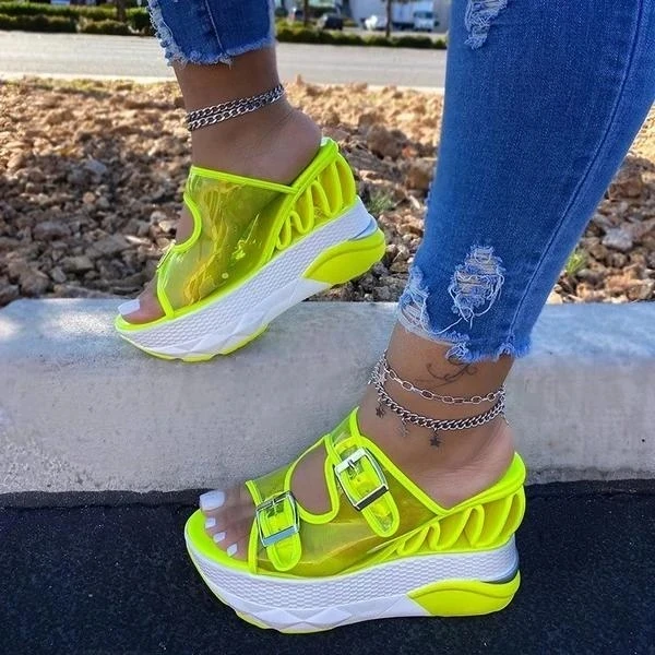 Summer Fashion Wedge Slippers Female Transparent High Heel Platform Large Size Sandals For Women, As picture
Summer Fashion Wedge Slippers Female Transparent High Heel Platform Large Size Sandals For Women, As picture