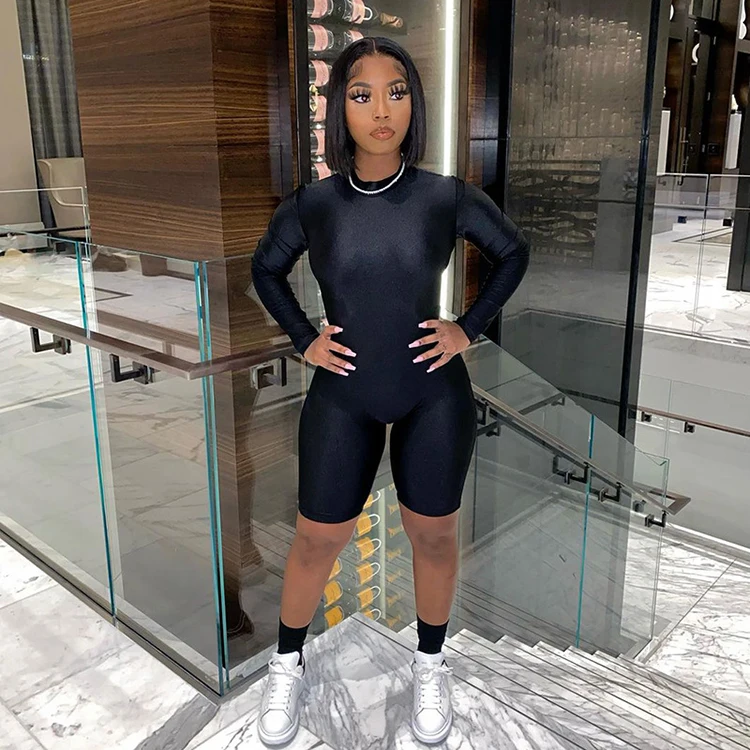 2021 Activewear Women Simple Style Solid Color Mock Neck Long Sleeve Zipper Bodycon Casual Romper Ladies Short Jumpsuits, Black,beige,red
2021 Activewear Women Simple Style Solid Color Mock Neck Long Sleeve Zipper Bodycon Casual Romper Ladies Short Jumpsuits, Black,beige,red