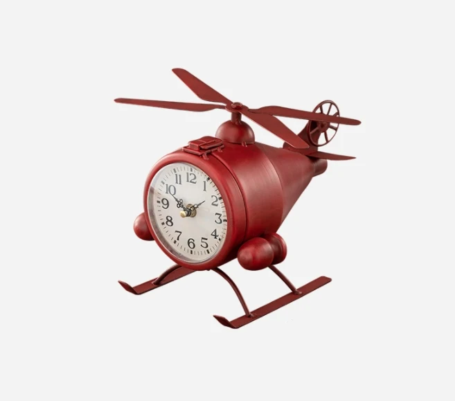 Creative Retro Iron Art Helicopter Clock Kids Room Home Decorative Stand Desk Table Metal Airplane Clocks, Red
Creative Retro Iron Art Helicopter Clock Kids Room Home Decorative Stand Desk Table Metal Airplane Clocks, Red