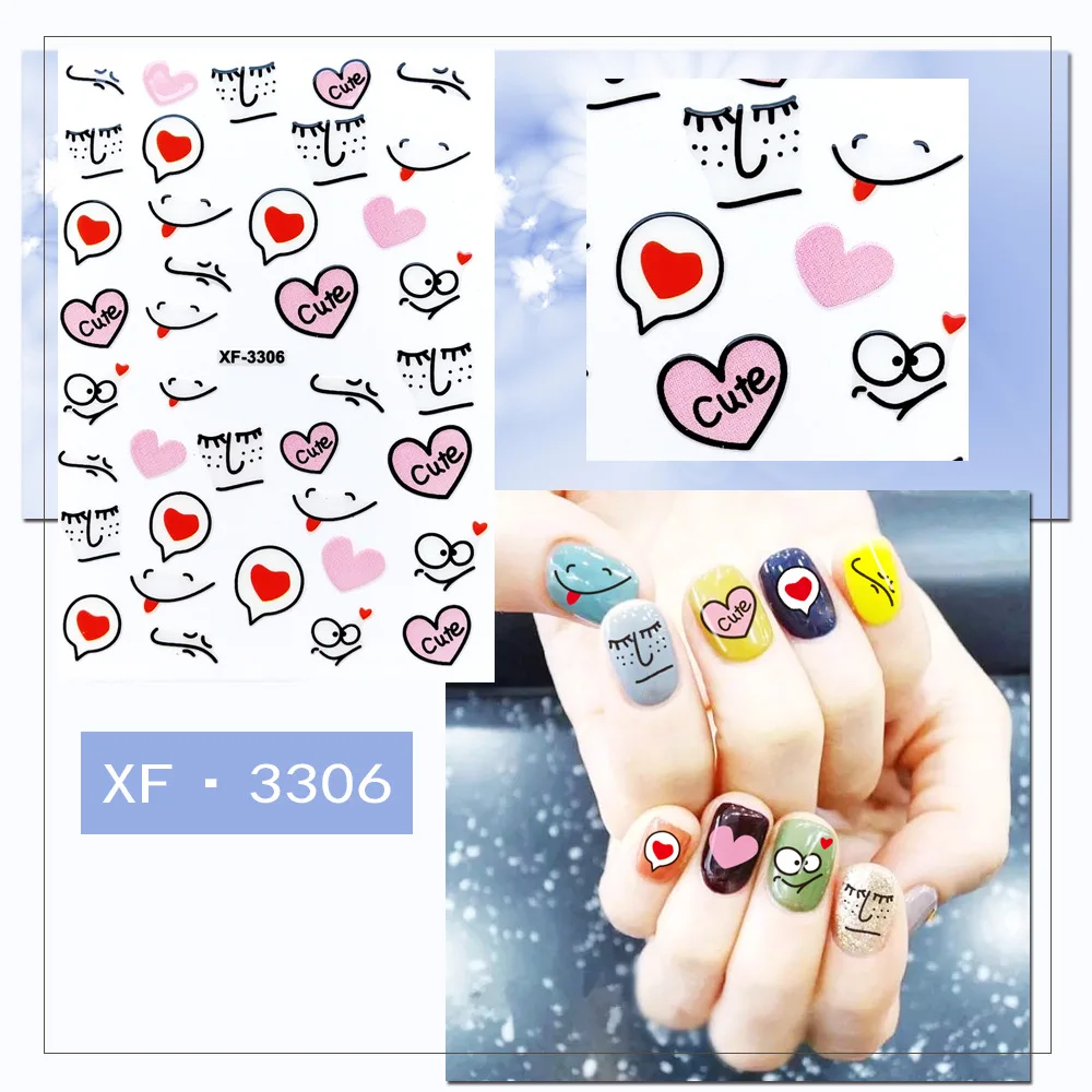 2021 Popular New Funny Face Nail Stickers For Nail Decoration 
2021 Popular New Funny Face Nail Stickers For Nail Decoration