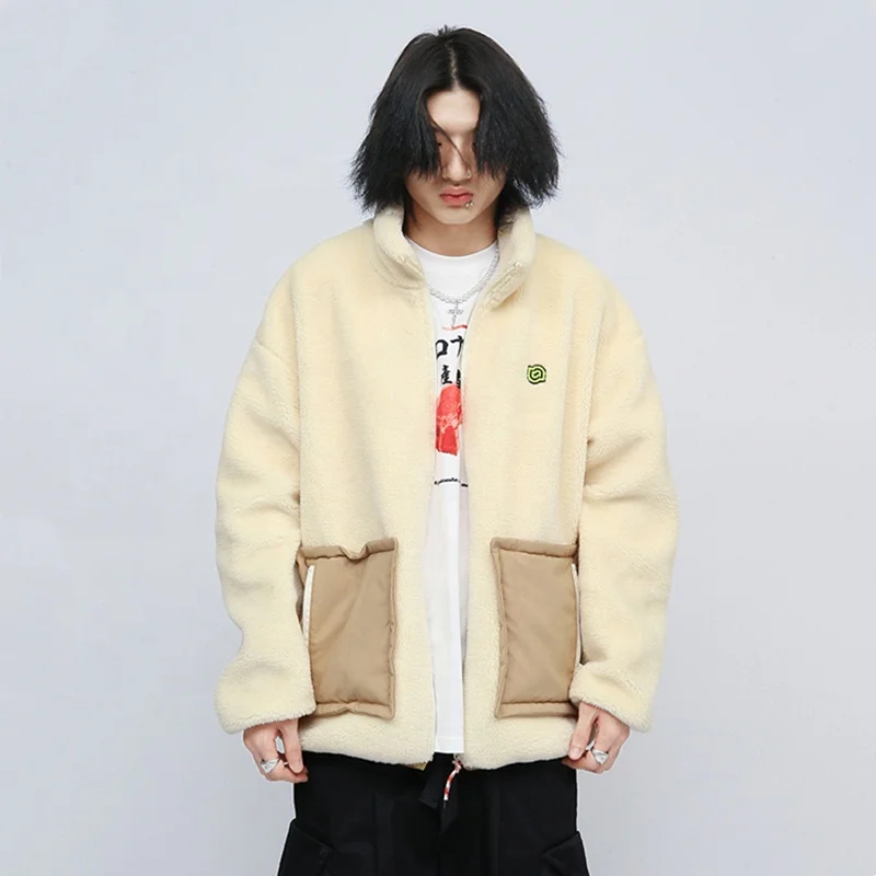 Drop Shipping Winter Mens Sherpa Fleece Jacket Unisex Patchwork Coat Loose Color Block Jackets for Women Embroidery Logo, Customized color
Drop Shipping Winter Mens Sherpa Fleece Jacket Unisex Patchwork Coat Loose Color Block Jackets for Women Embroidery Logo, Customized color
