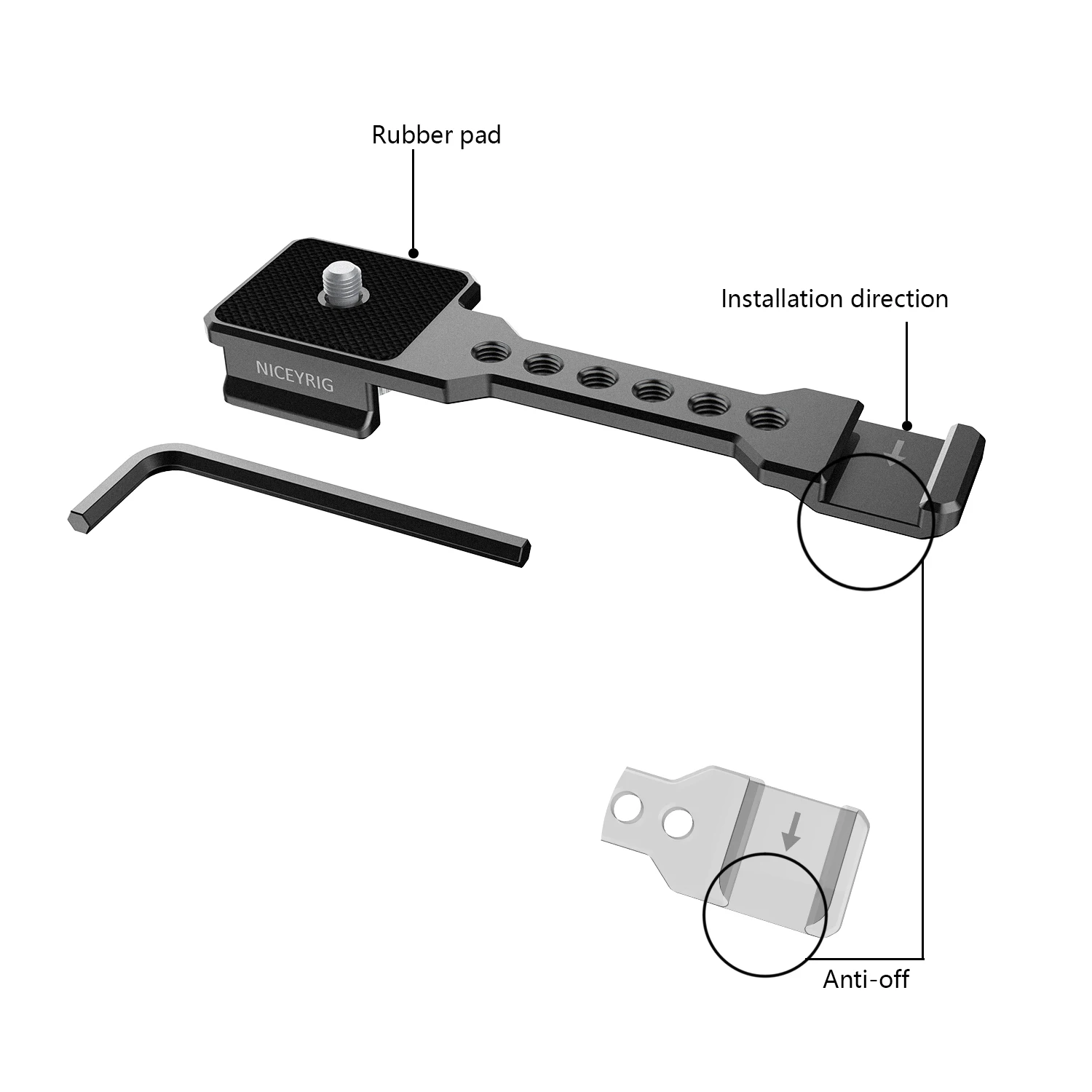 Niceyrig Universal Camera Microphone Mount Tripod Mount Adapter Cold Shoe Mount with Arca - Swiss Dovetail
Niceyrig Universal Camera Microphone Mount Tripod Mount Adapter Cold Shoe Mount with Arca - Swiss Dovetail