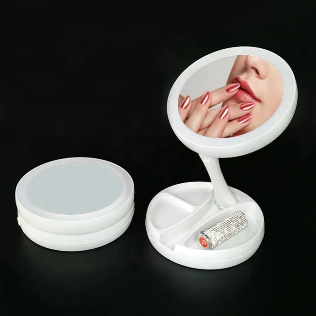 2021 LED Lighted Makeup Mirror Round Portable Desktop Foldable Make Up Mirror With Lights, White
2021 LED Lighted Makeup Mirror Round Portable Desktop Foldable Make Up Mirror With Lights, White