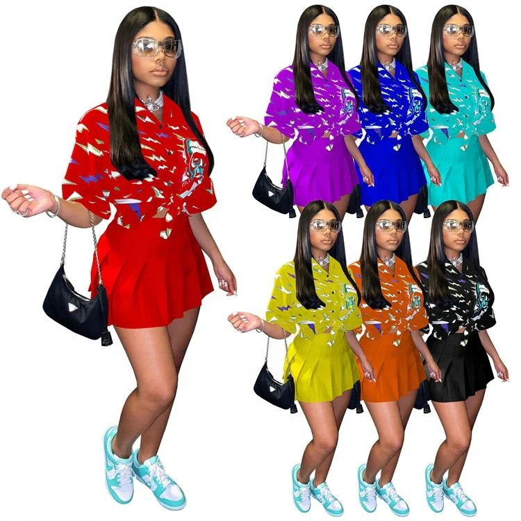 XMGE Fashion Casual Print Loose Button Short Sleeve Shirt Women Clothing 2021 Summer Sexy Skirt Two Piece Set
XMGE Fashion Casual Print Loose Button Short Sleeve Shirt Women Clothing 2021 Summer Sexy Skirt Two Piece Set