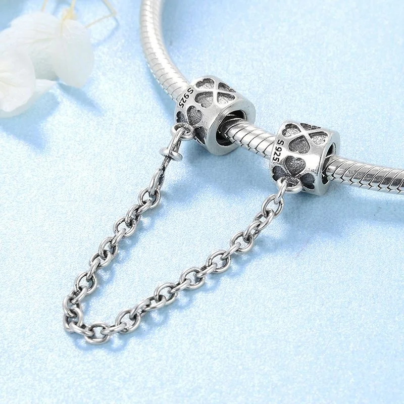 Real 925 sterling silver Bead Four Leaf Clover Safety Chain Charm DIY Fit Charms Bracelet Fashion Jewelry making Wholesale
Real 925 sterling silver Bead Four Leaf Clover Safety Chain Charm DIY Fit Charms Bracelet Fashion Jewelry making Wholesale