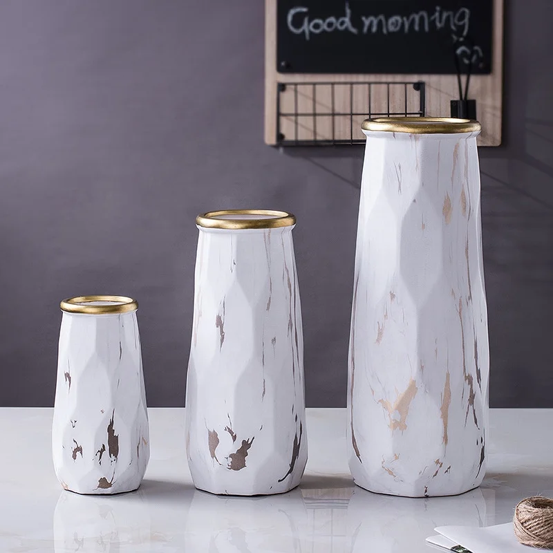 Marble vase geometric modern ceramic vase nordic home decoration hotel soft deco, White
Marble vase geometric modern ceramic vase nordic home decoration hotel soft deco, White