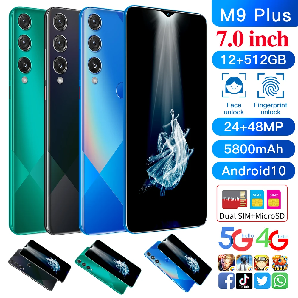Cheap M9 Plus Android Mobile Phone 7 Inch 12+512gb Water Drop Large Screen Fingerprint Smartphone
Cheap M9 Plus Android Mobile Phone 7 Inch 12+512gb Water Drop Large Screen Fingerprint Smartphone
