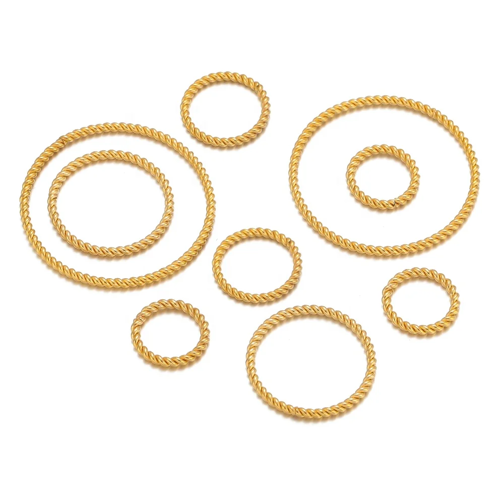 20Pcs Stainless Steel Gold Color Screw Thread Circle for DIY Jewelry Findings Necklace Hoop Earrings Making Wholesale 
20Pcs Stainless Steel Gold Color Screw Thread Circle for DIY Jewelry Findings Necklace Hoop Earrings Making Wholesale