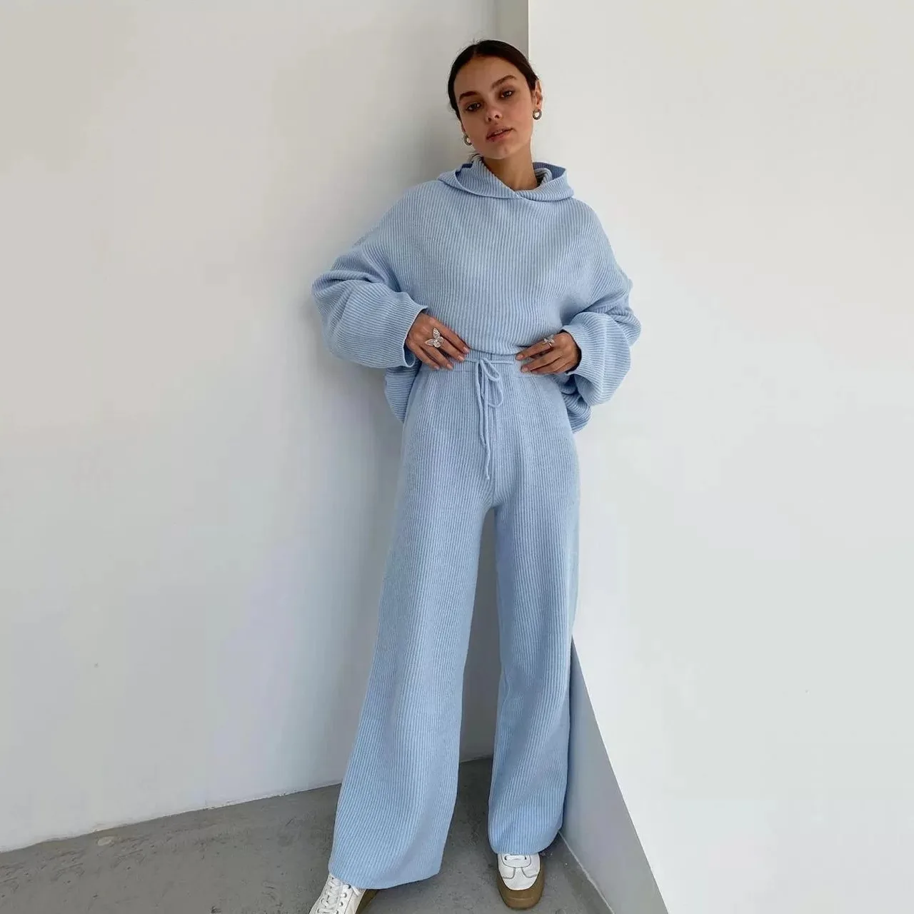 factory spring clothing plus size Knitted sweater suit female hoodies blouse wide leg pants two piece set women clothing
factory spring clothing plus size Knitted sweater suit female hoodies blouse wide leg pants two piece set women clothing