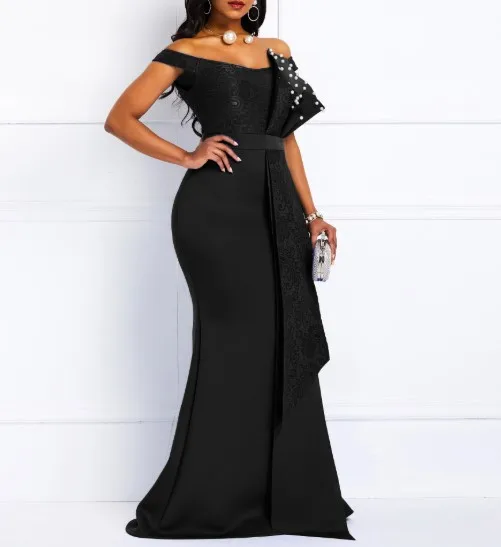 High Quality luxury sexy sleeveless big bow off-shoulder dinner gown long dress women party evening dresses, Picture color
High Quality luxury sexy sleeveless big bow off-shoulder dinner gown long dress women party evening dresses, Picture color