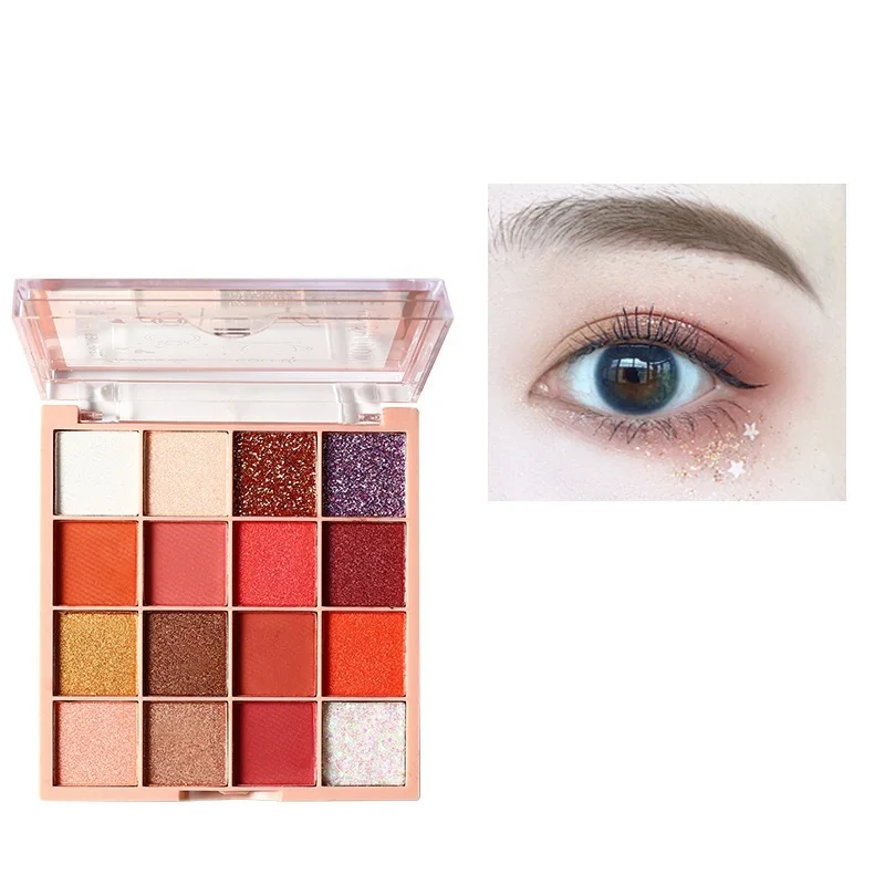Blend Color Fusion 16 Shades Metallic And Shimmers Eyeshadow Korean Eye Shadows Rainbow Eyeshadow Palette Paleta De Ojos, 16 colors
Blend Color Fusion 16 Shades Metallic And Shimmers Eyeshadow Korean Eye Shadows Rainbow Eyeshadow Palette Paleta De Ojos, 16 colors