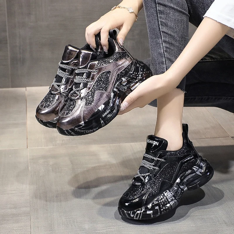 Sneakers Women 2021 Casual Shoes Fashion Trainers Chunky Lady Sneakers Sport Shoes Women Designers Sneakers For Women, Black,gun color
Sneakers Women 2021 Casual Shoes Fashion Trainers Chunky Lady Sneakers Sport Shoes Women Designers Sneakers For Women, Black,gun color