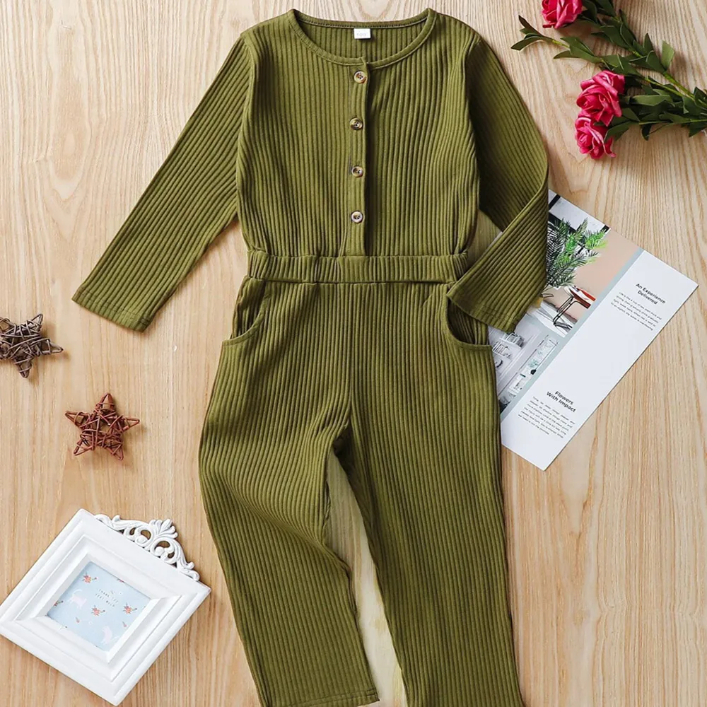 Plain Rompers Cute Toddler Girls Clothes Ribbed Cotton Long Pants Toddler Jumpsuit with Pockets, Picture
Plain Rompers Cute Toddler Girls Clothes Ribbed Cotton Long Pants Toddler Jumpsuit with Pockets, Picture