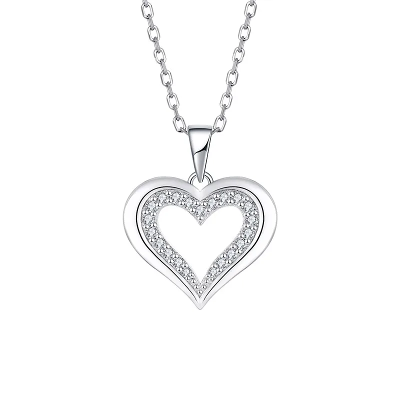 Wholesale European Jewelry Cz Heart Shape Pendant Necklace Chain White Gold 925 Sterling Silver Romantic Zircon Charm Necklaces
Wholesale European Jewelry Cz Heart Shape Pendant Necklace Chain White Gold 925 Sterling Silver Romantic Zircon Charm Necklaces