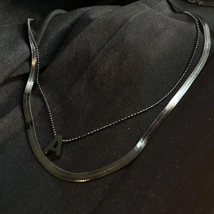 New Niche Design Blade Chain Silver Necklace Ins Hip Hop Cool Double Layered Initial A Necklace for Women Girls
New Niche Design Blade Chain Silver Necklace Ins Hip Hop Cool Double Layered Initial A Necklace for Women Girls