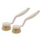 Eco Friendly Nylon Kitchen Scraper Tip Comfortable Grip Odourless Bristles Pot Pan Dish Oil Cleaning Detail Brush
