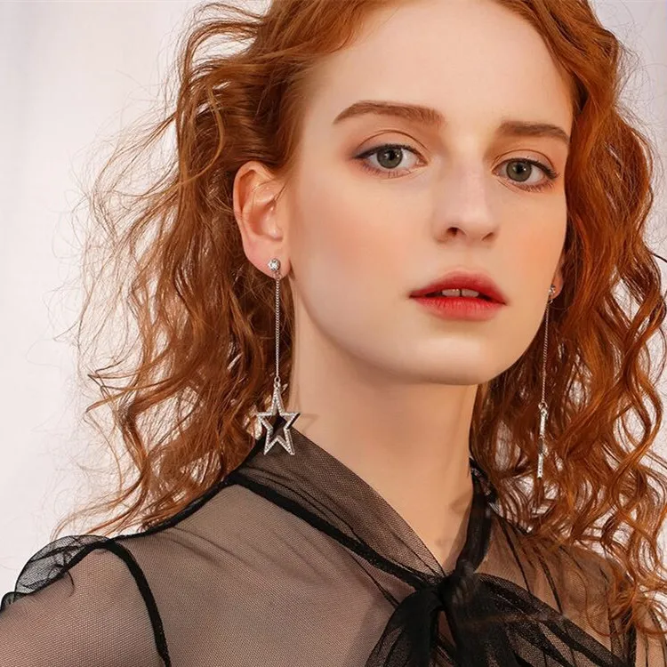 Exaggerated Temperament Star Tassel Earrings Gold Silver European And American Women Fashion Jewelry, Picture
Exaggerated Temperament Star Tassel Earrings Gold Silver European And American Women Fashion Jewelry, Picture