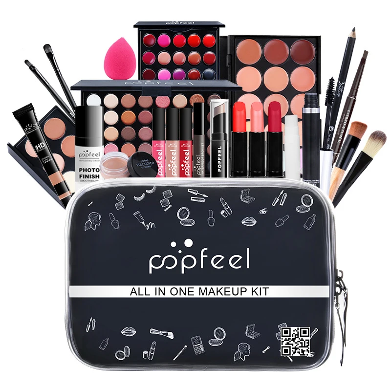 Professional Makeup Set Mascara Cosmetics Kit Eyebrow Pencil Powder Puff Eyeshadow Lipstick Lip gloss Brush With Storage Bag
Professional Makeup Set Mascara Cosmetics Kit Eyebrow Pencil Powder Puff Eyeshadow Lipstick Lip gloss Brush With Storage Bag