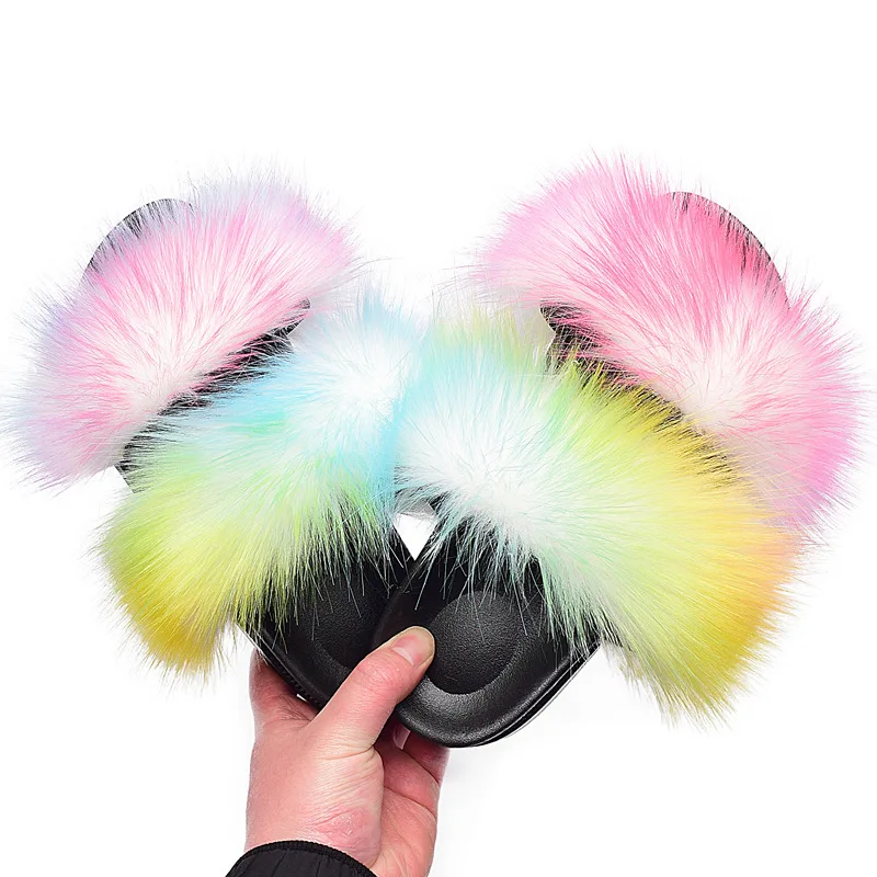 wholesale rainbow faux fox sandals slides furry fluffy women fur slippers with jelly purses set, Picture
wholesale rainbow faux fox sandals slides furry fluffy women fur slippers with jelly purses set, Picture