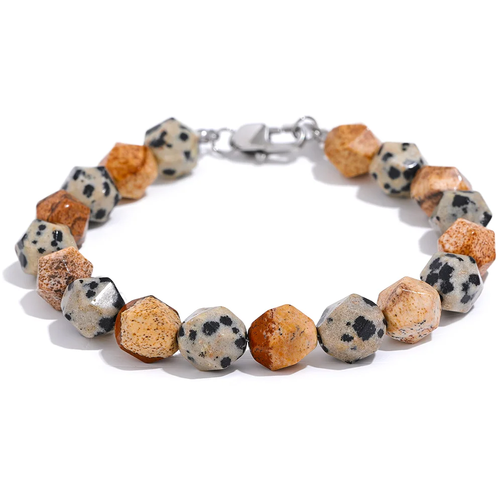 JINYOU 5025 Natural Stone 100% 8# 10# Spotted Picture Beads Handmade Bracelet Bangle Stainless Steel Men Women Unisex Jewelry
JINYOU 5025 Natural Stone 100% 8# 10# Spotted Picture Beads Handmade Bracelet Bangle Stainless Steel Men Women Unisex Jewelry