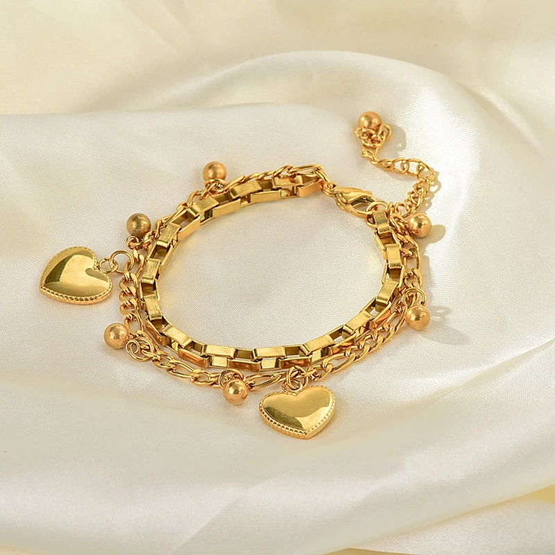 High quality Stainless steel Charm Bracelet gold plated crystal heart charm bracelets for women, Gold/rose gold/silver
High quality Stainless steel Charm Bracelet gold plated crystal heart charm bracelets for women, Gold/rose gold/silver