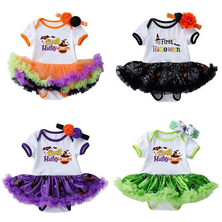 M1151 Newborn Short Sleeve Bodysuit With Floral Headband My First Halloween Baby Rompers, Picture shows
M1151 Newborn Short Sleeve Bodysuit With Floral Headband My First Halloween Baby Rompers, Picture shows
