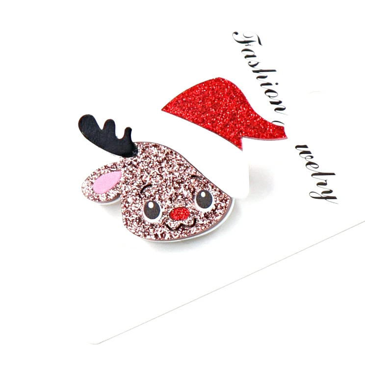 BHS005BH1031 Morden Style Christmas Safety Pin Reindeer With Santa Glitter Acrylic Brooch
BHS005BH1031 Morden Style Christmas Safety Pin Reindeer With Santa Glitter Acrylic Brooch