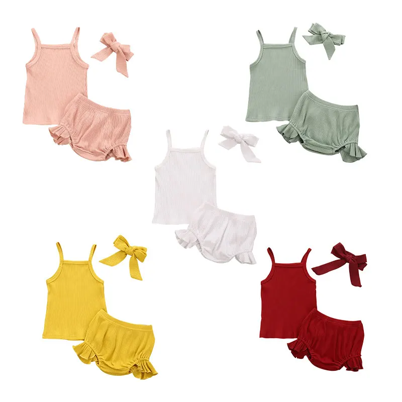 High quality Babys Summer Outfit Sleeveless Newborn Baby Clothes Set Solid Color 3Pcs Baby Girls' Clothing Sets, Mix color
High quality Babys Summer Outfit Sleeveless Newborn Baby Clothes Set Solid Color 3Pcs Baby Girls' Clothing Sets, Mix color