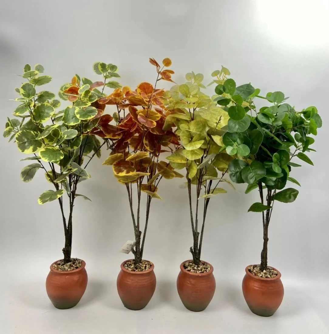 New style high simulation artificial silk eucalyptus trees and plants with pot for indoor decoration, Green yellow and brown color
New style high simulation artificial silk eucalyptus trees and plants with pot for indoor decoration, Green yellow and brown color