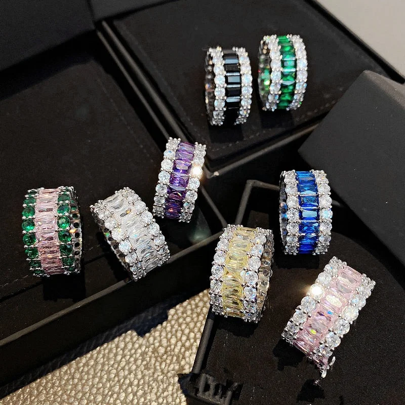 Luxury Silver Color Wedding Band Ring for Women Geometric Shiny Zircon Charms Bridal Engagement Ring, Customized color
Luxury Silver Color Wedding Band Ring for Women Geometric Shiny Zircon Charms Bridal Engagement Ring, Customized color
