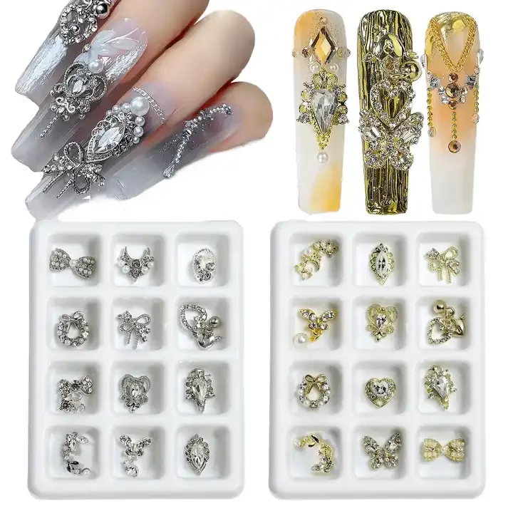 12 Grids Box 3D Nail Rhinestone Silver Gold Metal Crystal Nail Art Decoration Jewelry Nail Charm
12 Grids Box 3D Nail Rhinestone Silver Gold Metal Crystal Nail Art Decoration Jewelry Nail Charm