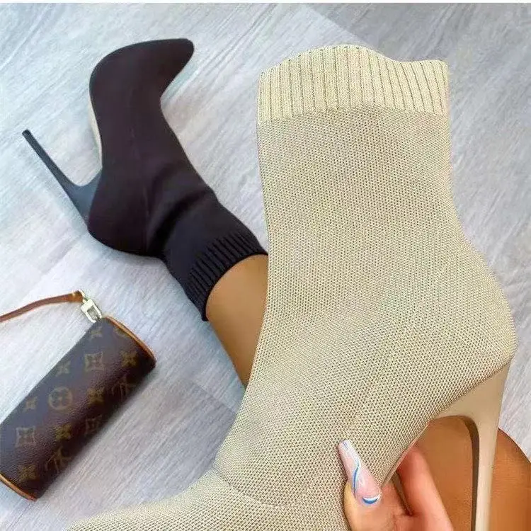 winter Autumn Fashion Breathable Knitting Ankle Boots Stiletto Thin Heel Women Stretch Short Boots Ladies Sock Boots, Black/beige
winter Autumn Fashion Breathable Knitting Ankle Boots Stiletto Thin Heel Women Stretch Short Boots Ladies Sock Boots, Black/beige