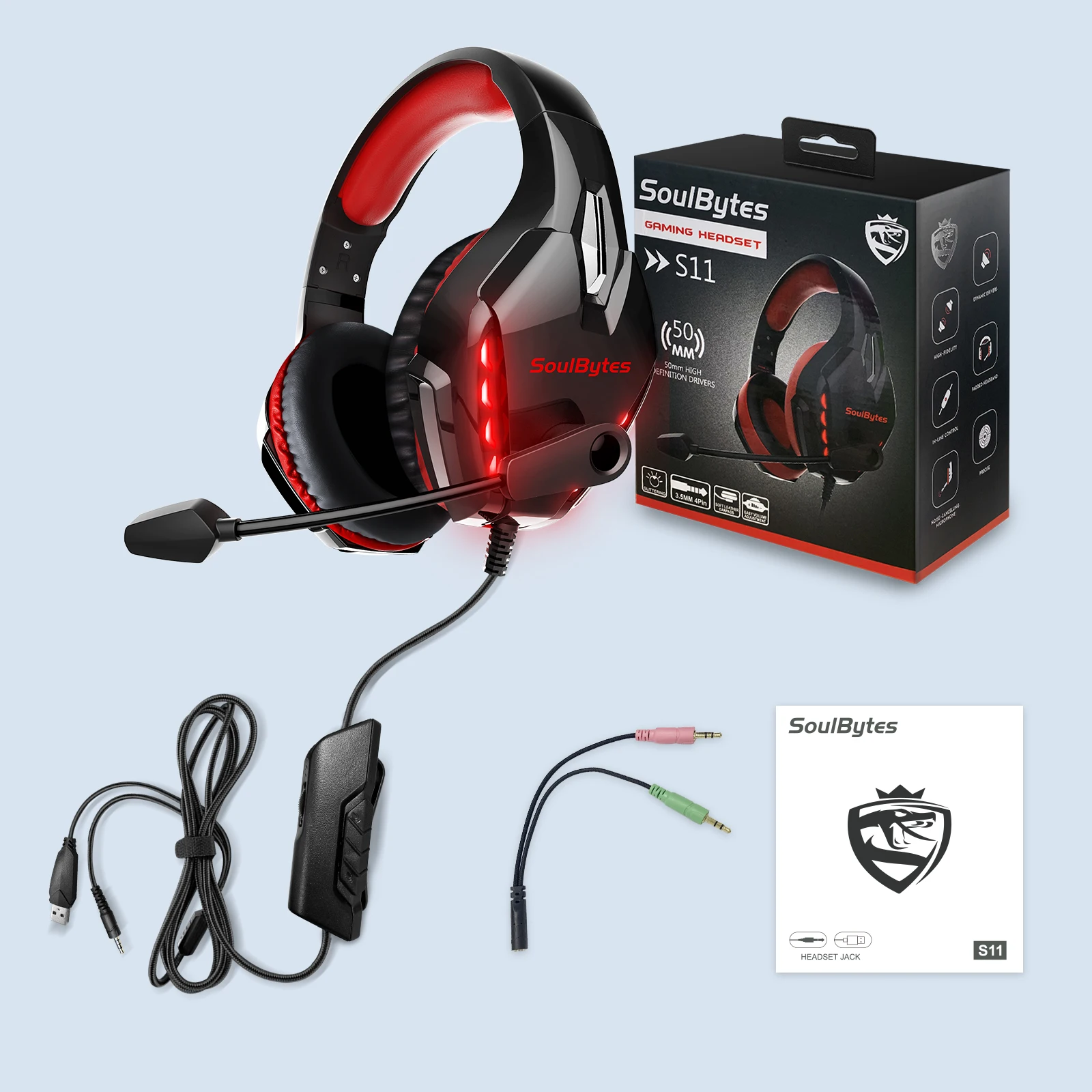 2021 Hot Sale Game Headset Wintory S11 Noise Canceling Microphone 3.5mm 3D Stereo sound low latency soft earmuffs LED, Red,blue
2021 Hot Sale Game Headset Wintory S11 Noise Canceling Microphone 3.5mm 3D Stereo sound low latency soft earmuffs LED, Red,blue