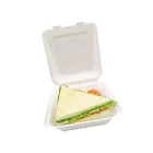 Sugarcane Bagasse 8'' 3-compartment white square dinnerware cheap dinnerware heat resistant dinnerware
