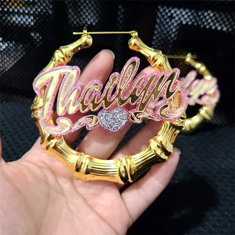 Personalized Name Font Bamboo Hoop Earrings For Women Girls Acrylic Laser Custom Name Piercing Earrings, Picture
Personalized Name Font Bamboo Hoop Earrings For Women Girls Acrylic Laser Custom Name Piercing Earrings, Picture