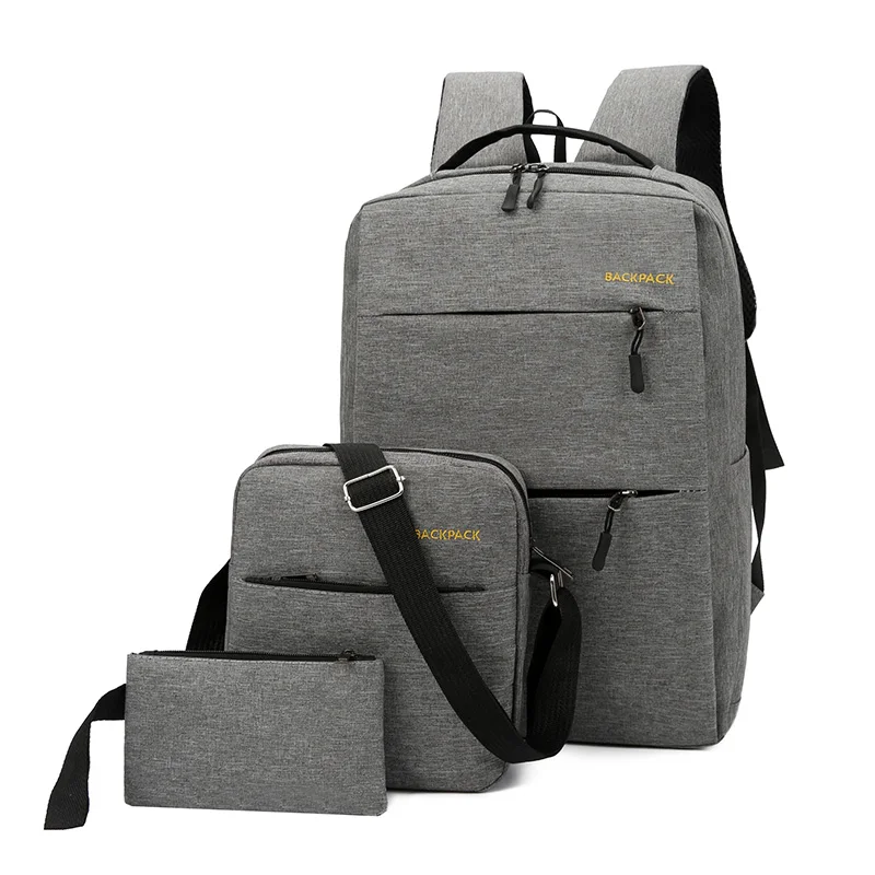 Wholesale high quality canvas material 3 in 1 kids school men fashion cheap 3 pcs backpack bag set, 4 colors
Wholesale high quality canvas material 3 in 1 kids school men fashion cheap 3 pcs backpack bag set, 4 colors