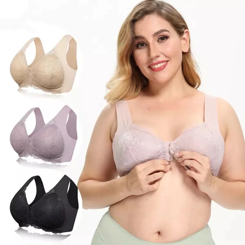 4110 Wholesale lades Plus Size Bra Lace Front Hooks Push Up Big Bra Women Plus Size Bra, Pink, gray, black, skin tone
4110 Wholesale lades Plus Size Bra Lace Front Hooks Push Up Big Bra Women Plus Size Bra, Pink, gray, black, skin tone