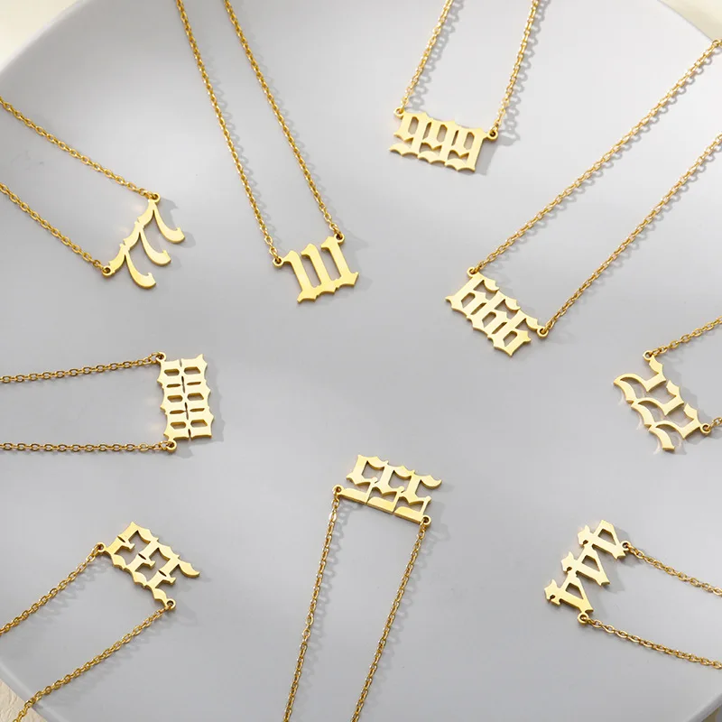 Shangjie OEM 2022 Fancy angel number 18K real gold plated women stainless steel necklace
Shangjie OEM 2022 Fancy angel number 18K real gold plated women stainless steel necklace