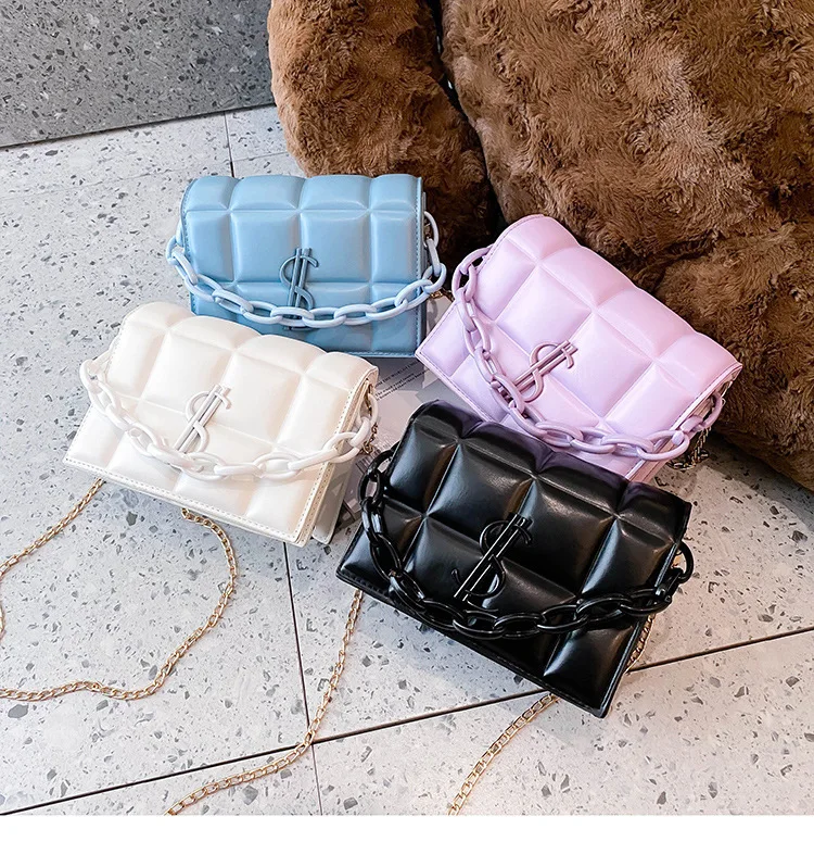 Women's new one-shoulder small square bag net red packet 2020 Korean fashion ins thick chain messenger bag, White, purple, blue, black
Women's new one-shoulder small square bag net red packet 2020 Korean fashion ins thick chain messenger bag, White, purple, blue, black