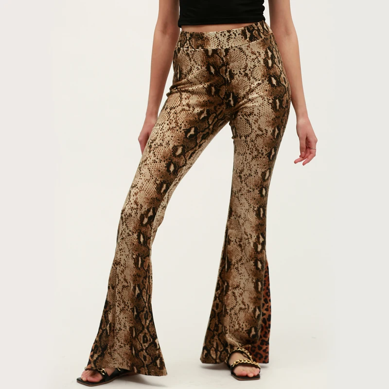 Fashion Sexy Snake Print Bell Bottom Slim Fit Ladies Flare Pants Boho Skinny Women Flare Pants Women
Fashion Sexy Snake Print Bell Bottom Slim Fit Ladies Flare Pants Boho Skinny Women Flare Pants Women