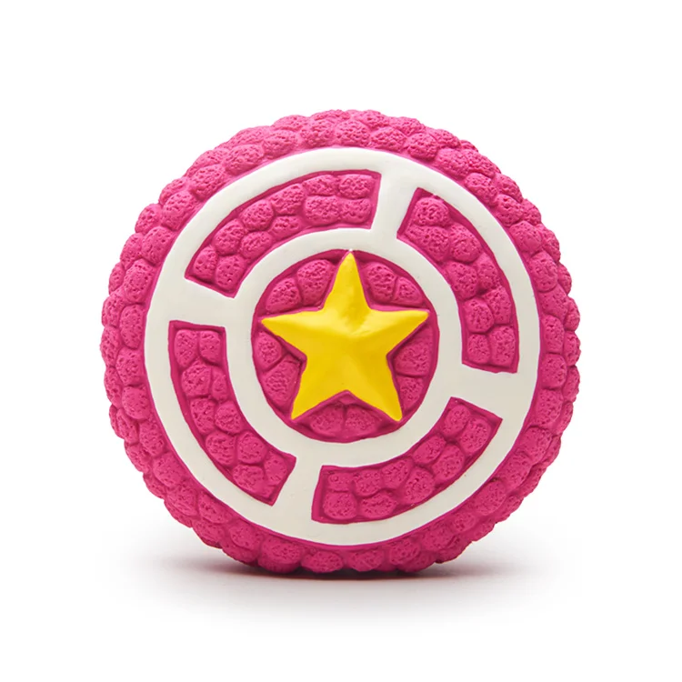 Hot sale durable latex small five star shield dog chew toy good interactive dog toy, Picture shows
Hot sale durable latex small five star shield dog chew toy good interactive dog toy, Picture shows