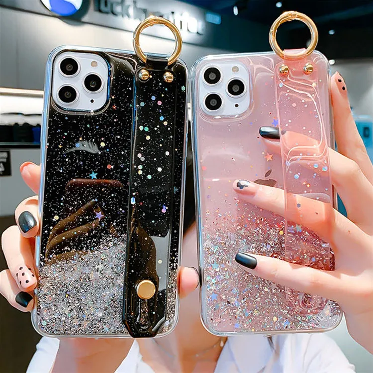 Bling Glitter Wrist Strap Cell Phone Case Soft Transparent Back Cover Case For iPhone 13 12 11 Pro Max XR XS Max 7 8 Plus case
Bling Glitter Wrist Strap Cell Phone Case Soft Transparent Back Cover Case For iPhone 13 12 11 Pro Max XR XS Max 7 8 Plus case