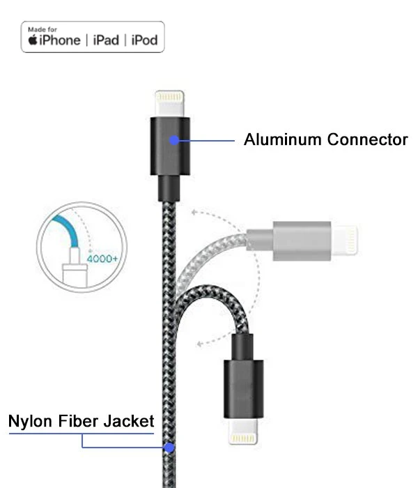 High Quality MFI 3.3ft Aluminum Light ning Connector Nylon Braided android usb cable for iphone 5 6 7 plus
High Quality MFI 3.3ft Aluminum Light ning Connector Nylon Braided android usb cable for iphone 5 6 7 plus
