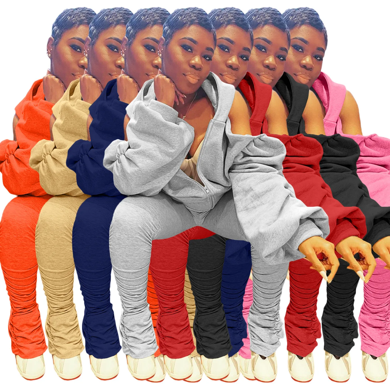 Fall 2021 Women Clothes 2 Piece Set Puff Sleeve Halter Hooded Sports Joggers Pants Two Piece Pants Set Women
Fall 2021 Women Clothes 2 Piece Set Puff Sleeve Halter Hooded Sports Joggers Pants Two Piece Pants Set Women