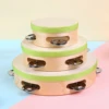 wholesale Sheepskin hand-made wooden Synthetic sheepskin toy tambourine drum set for children